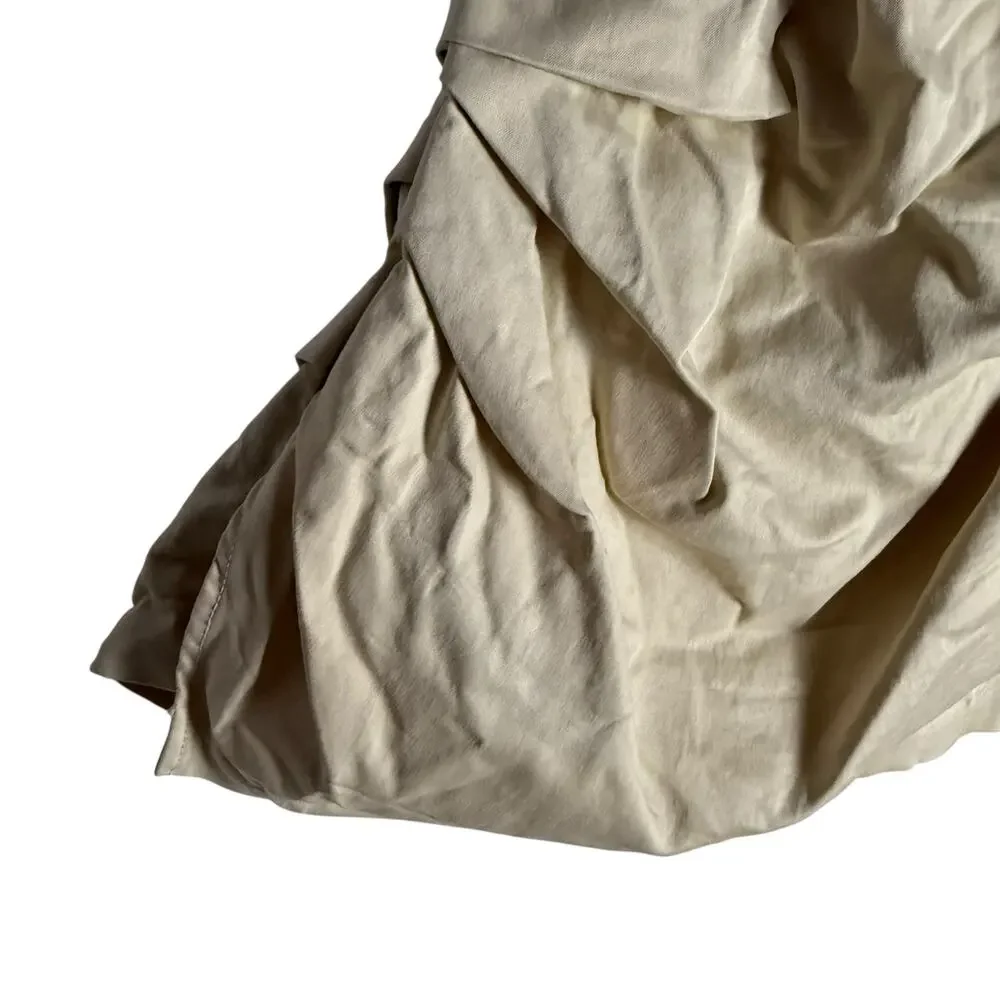 A.L.C. Charlotte Sateen Pleated Cream Sleeveless Halter Tank Top Size 8